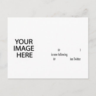 Example following on Twitter Add Image & Text Postcard