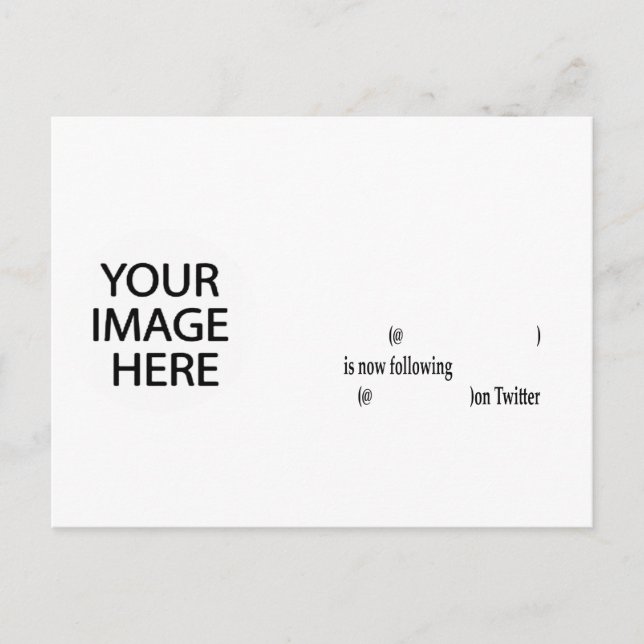 Example following on Twitter Add Image & Text Postcard (Front)