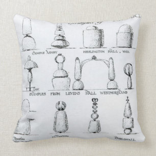 Examples of Topiary Work, 1902 (engraving) (b/w ph Throw Pillow