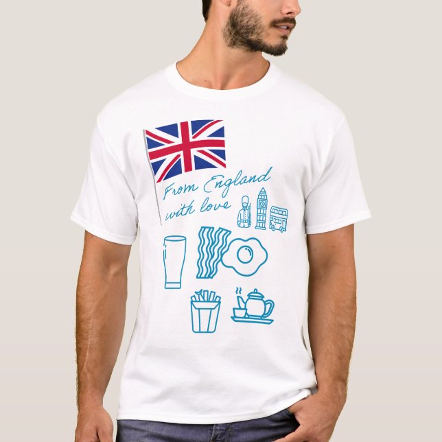 EXANGLIA (Blue) Basic T-Shirt (Front)