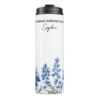 exas Bluebonnets with Verse Personalized  Thermal Tumbler