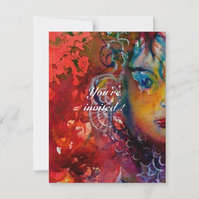 EXCALIBUR 1, bright red ,pink purple Invitation (Front)