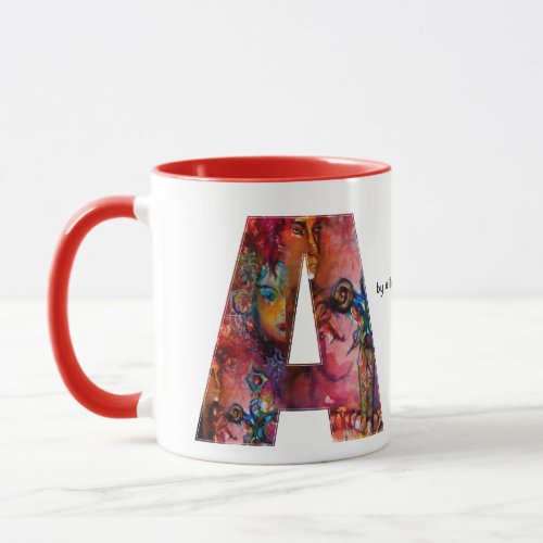 EXCALIBUR  A LETTER  FANTASY MONOGRAM MUG