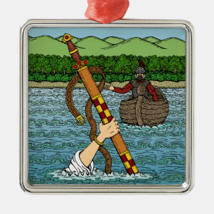 Excalibur and Arthur Metal Ornament