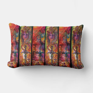 EXCALIBUR AND DURENDAL Magic Swords Watercolor Thr Lumbar Pillow