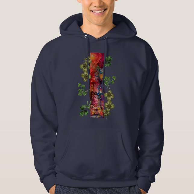 EXCALIBUR AND SHAMROCKS , St Patrick's Day Party Hoodie (Front)