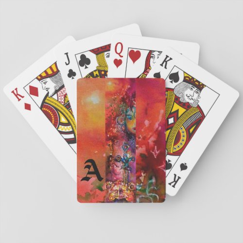 EXCALIBUR Arthurian Legends Fantasy Monogram Red  Poker Cards