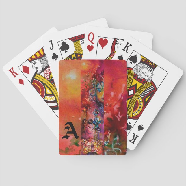 EXCALIBUR Arthurian Legends Fantasy Monogram Red  Poker Cards (Back)