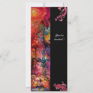 EXCALIBUR , bright red ,black Invitation