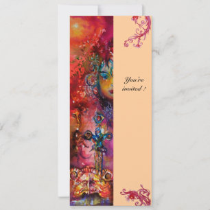 EXCALIBUR , bright red ,pink Invitation