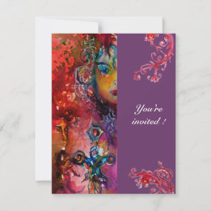 EXCALIBUR , bright red ,pink violet Invitation