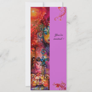 EXCALIBUR , bright red ,pink violet Invitation