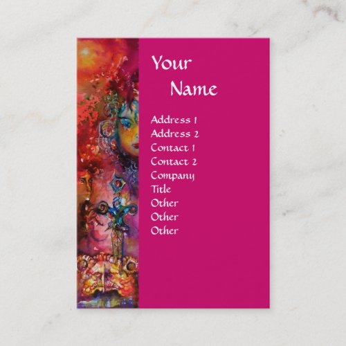 EXCALIBUR fuchsia purple blue red white yellow Business Card