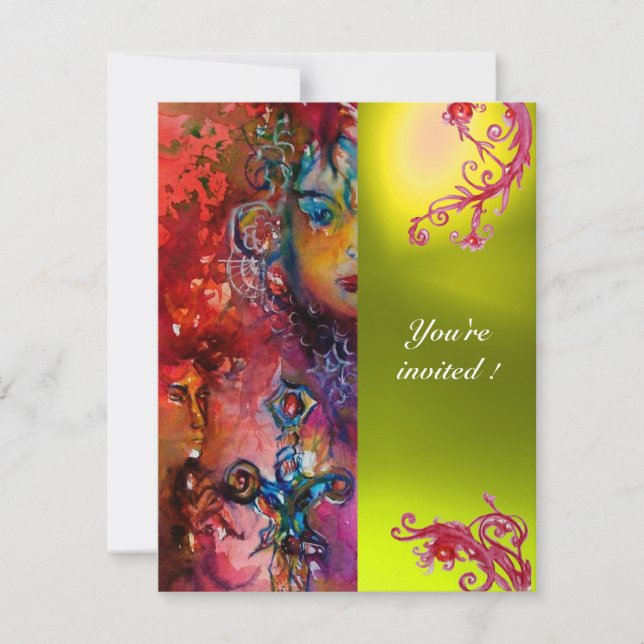 EXCALIBUR gem bright red ,pink blue orange yellow Invitation (Front)