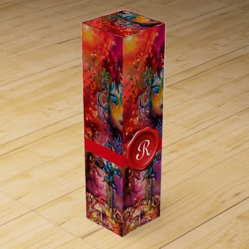 EXCALIBURMAGIC AND MYSTERY RED WAX SEAL MONOGRAM WINE BOX