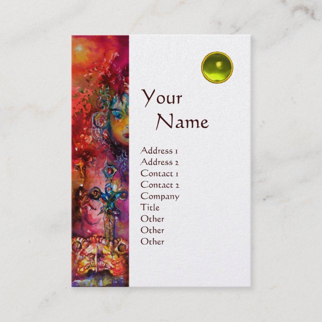 EXCALIBUR MONOGRAM metallic gold Business Card (Front)