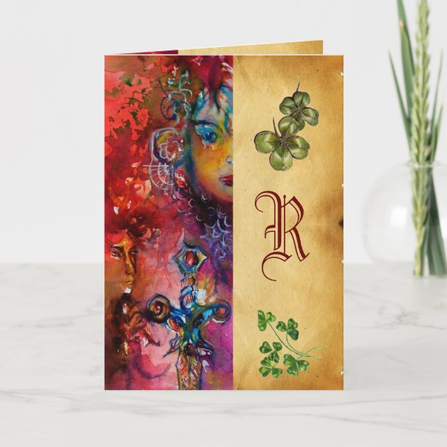 EXCALIBUR Monogram Parchment St.Patrick's Day Card (Front)