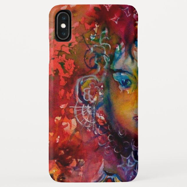 EXCALIBUR,QUEEN OF MAGIC SWORD Fantasy Red Yellow Case-Mate iPhone Case (Back)