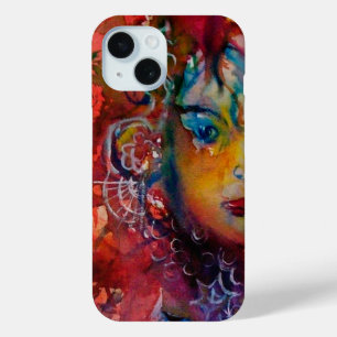 EXCALIBUR,QUEEN OF MAGIC SWORD Fantasy Red Yellow iPhone 15 Case