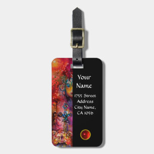 EXCALIBUR RED RUBY MONOGRAM purple blue Luggage Tag