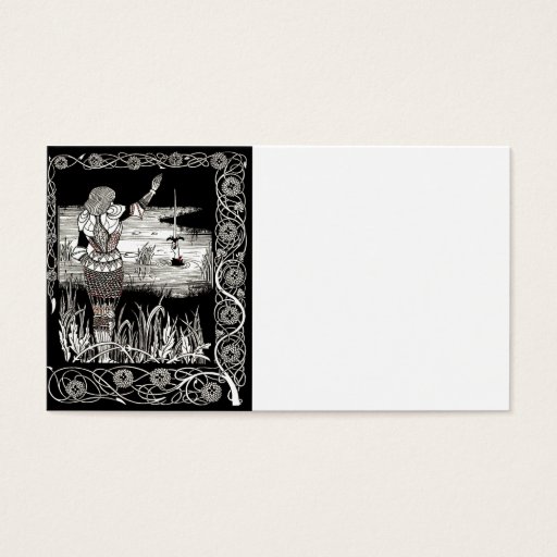 Customizable Excalibur Rising from  the Lake Business Card Templates