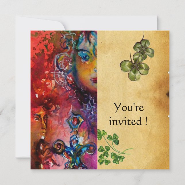 EXCALIBUR ,St Patrick's Day Party ,parchment Invitation (Front)