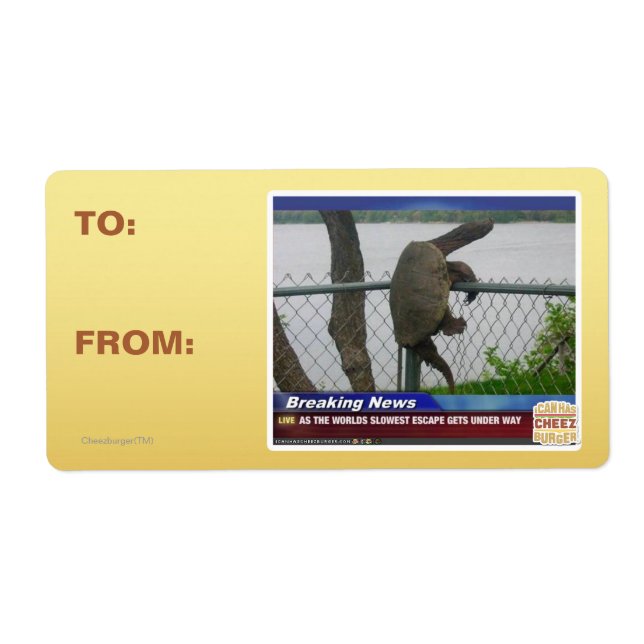 Excaping Turtle Label (Front)
