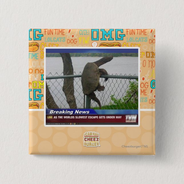 Excaping Turtle Pinback Button (Front)