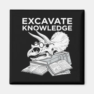 Excavate knowledge funny triceratops skull fossil magnet