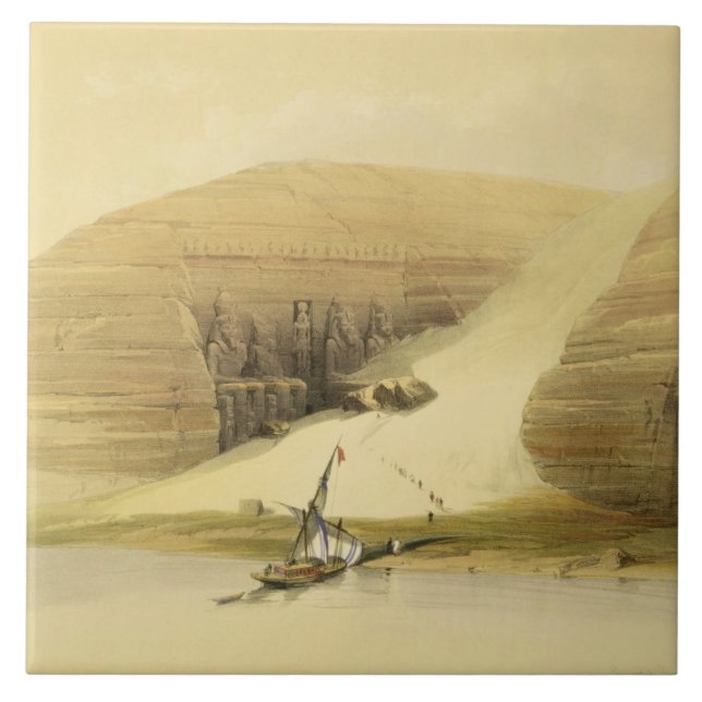 Excavated Temple of Abu Simbel, from "Egypt and Nu Ceramic Tile (Front)