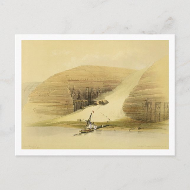 Excavated Temple of Abu Simbel, from "Egypt and Nu Postcard (Front)