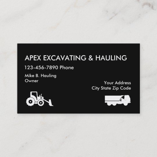 Excavating And Hauling Business Cards | Zazzle.com