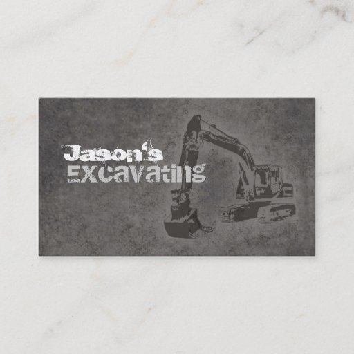 Customizable Excavating Business Cards
