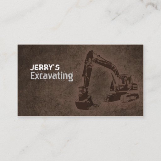 Customizable Excavating Business Cards