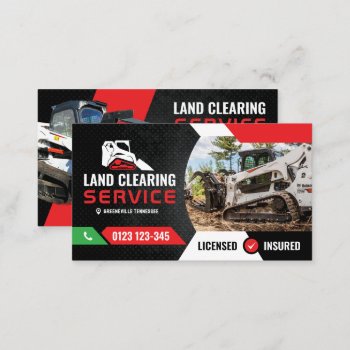 Excavating  Forestry Mulching  Land Clearing Business Card by ProcoreDesigns at Zazzle