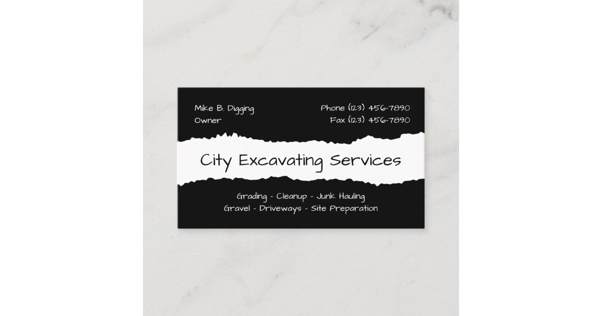 Excavating Hauling Business Cards | Zazzle