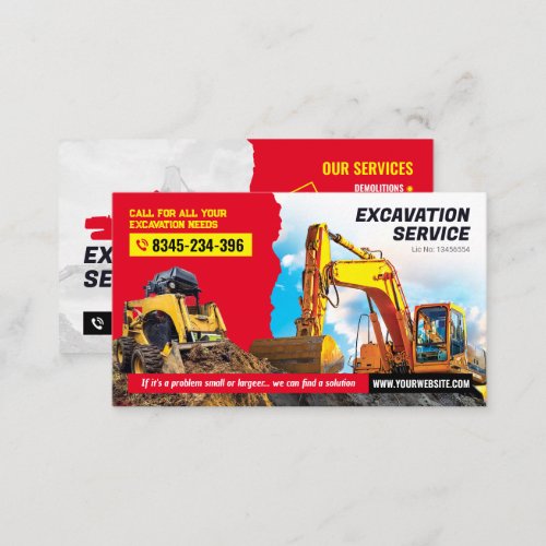 Excavating mulching land clearing Tractor Bush Business Card