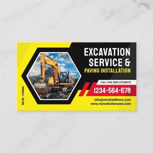 Excavating Paving mulching land clearing Business Card