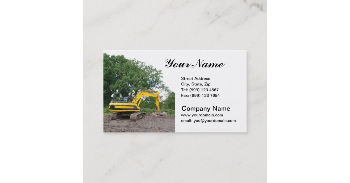 Excavation Business Card | Zazzle