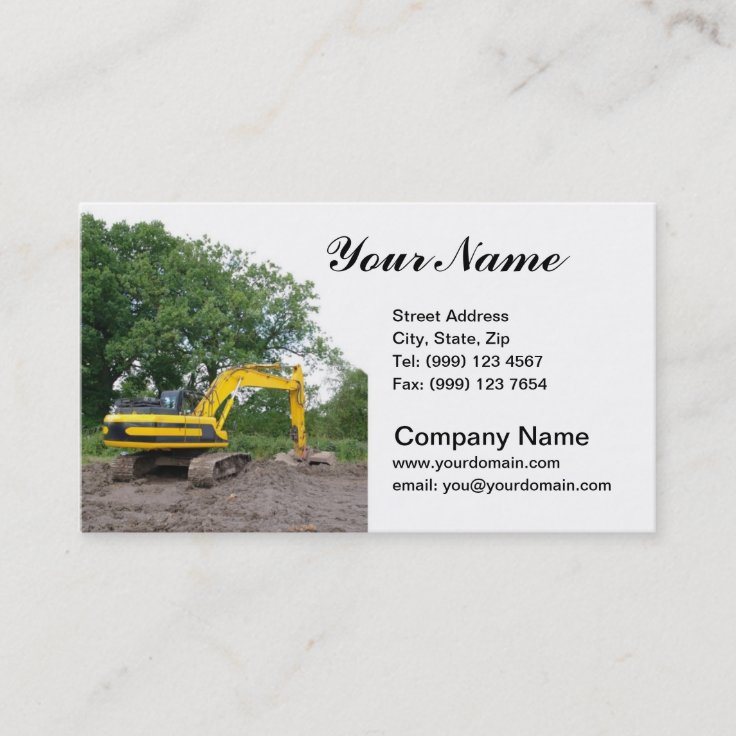 Excavation Business Card | Zazzle