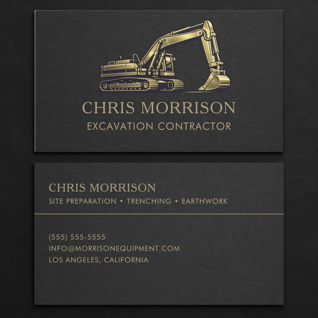 Excavation Contractor Excavator Professional Business Card (Creator Uploaded)