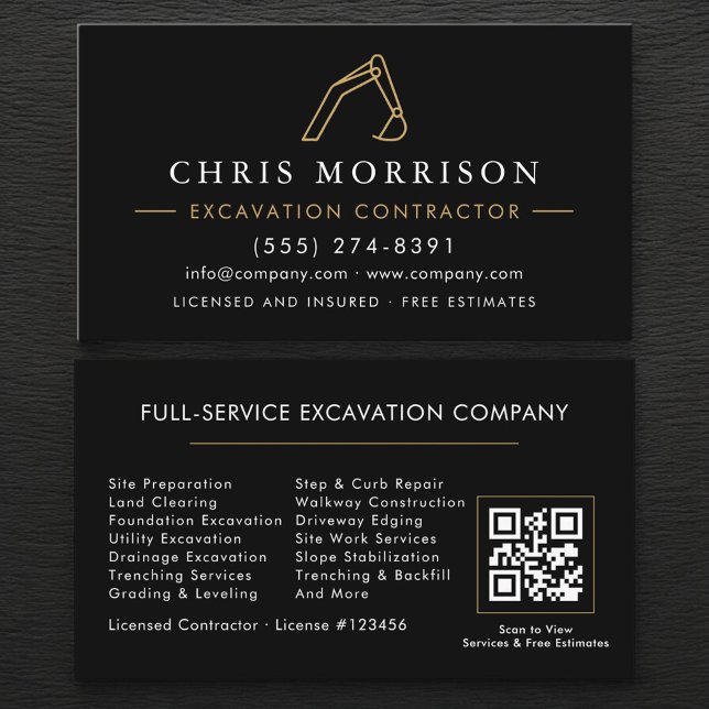 Excavation Operator QR Code Business Card (Creator Uploaded)