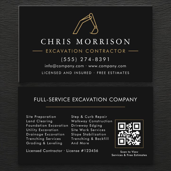 Excavation Operator QR Code Business Card