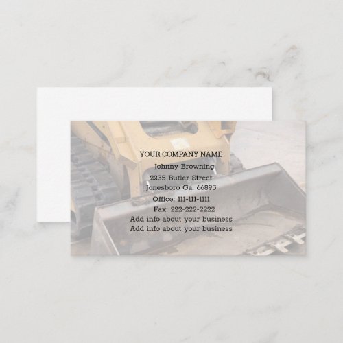 Excavation Service Business Card