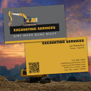 Excavation Services Business Business Card