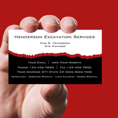 Excavation Services Business Card