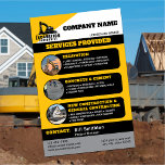 Excavation Services Business Flyer<br><div class="desc">Groundbreaking Solutions That Build What You Envision — Flyer for Excavation, Cement & General Construction Boost your visibility and drive new business with a flyer that showcases your full-service capabilities—from digging foundations to finishing strong with durable cement and expert craftsmanship. This flyer works hard so your team can work even...</div>