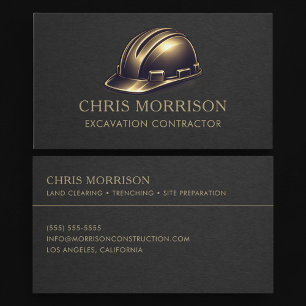 Excavation Services Hard Hat Professional Business Card