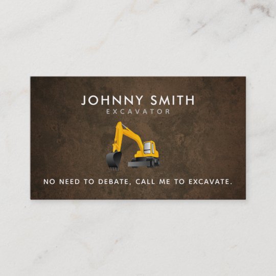 Excavation Slogans Business Cards