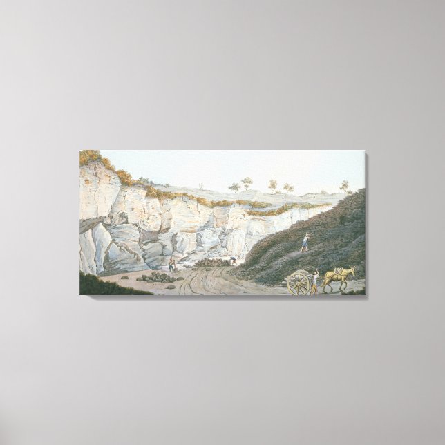 Excavations of a thick stratum of lava which ran i canvas print (Front)